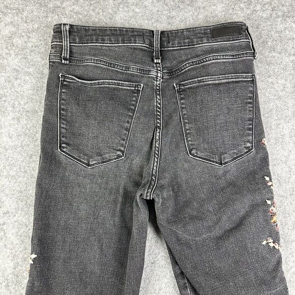 Abercrombie & Fitch Simone High Rise Ankle Jeans Womens 27 Floral Embroidered* - Picture 8 of 16